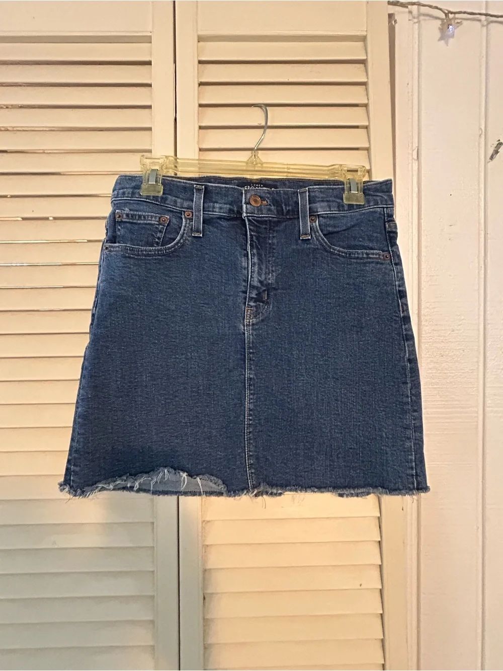 Denim A-Line Mini Skirt - Blue
